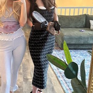 Elegant Black Tweed Dress